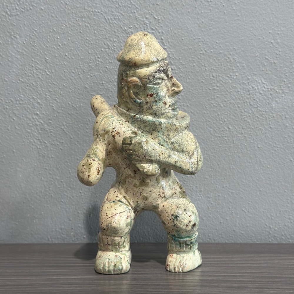 West Mexico Nayarit Jalisco Style Ceramic Warrior Figure Club Pre Columbian Art